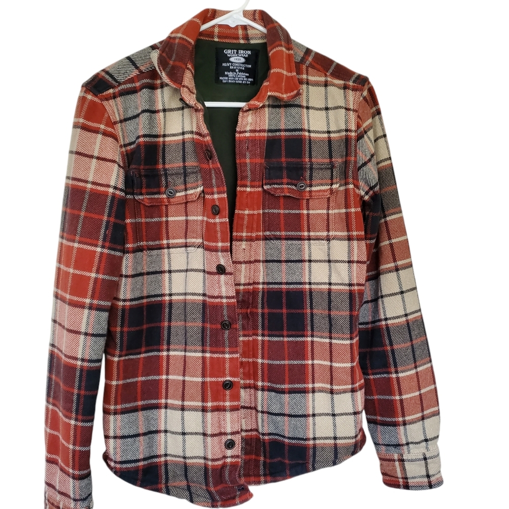 Grit Iron Work Wear 1929 Heavy Construction Jacket Shirt Size M 100% cotton